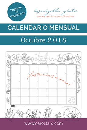 Calendario Octubre para imprimir