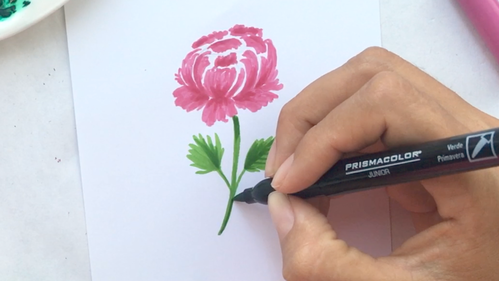 Como dibujar una peonia con brush pens: sombras